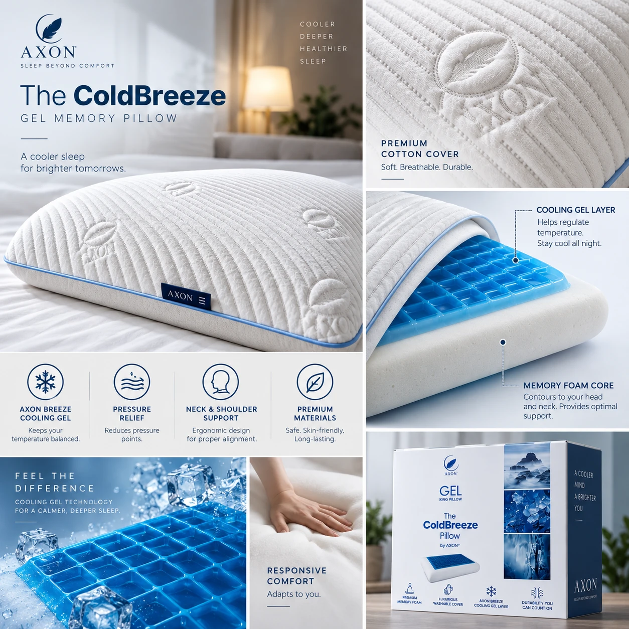 بالش طبی Axon مدل The Coldbreez Pillow