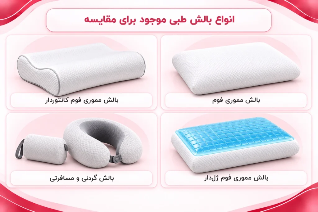 انواع بالش طبی در دیجی تشک