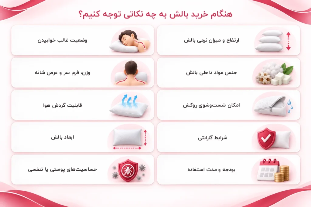 خرید انواع بالش رشت
