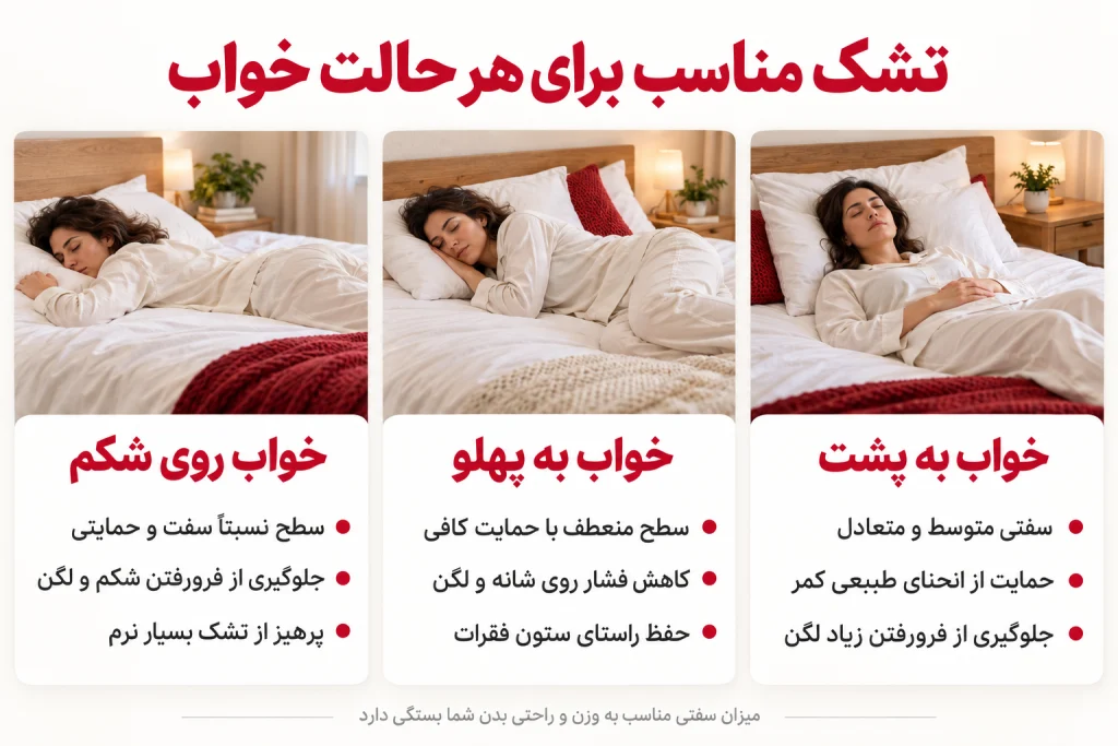 تشک مناسب برای هر حالت خواب