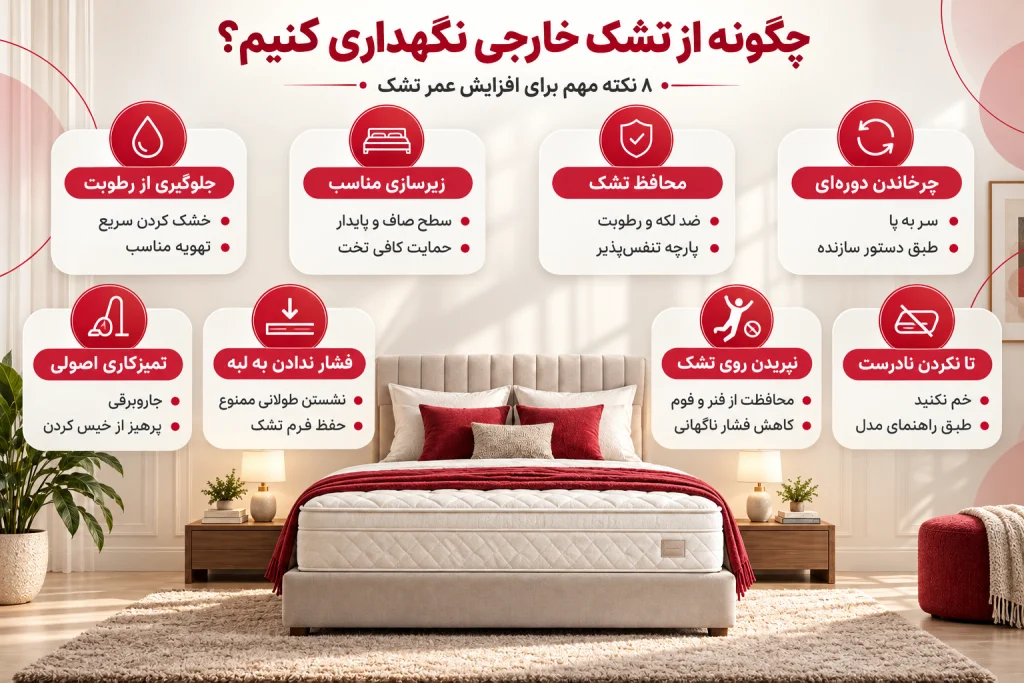 نگهداری از تشک خارجی