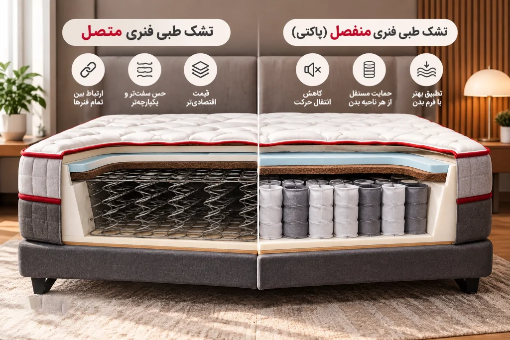 تفاوت تشک های طبی فنری